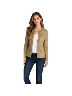 J.Crew Weathered Khaki Twill Chino Utility Jacket Size 8